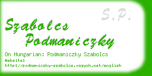 szabolcs podmaniczky business card